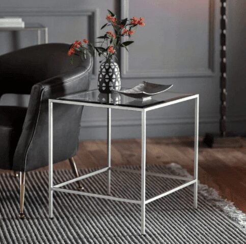 glass side table