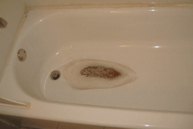 yellow stains in bathtub