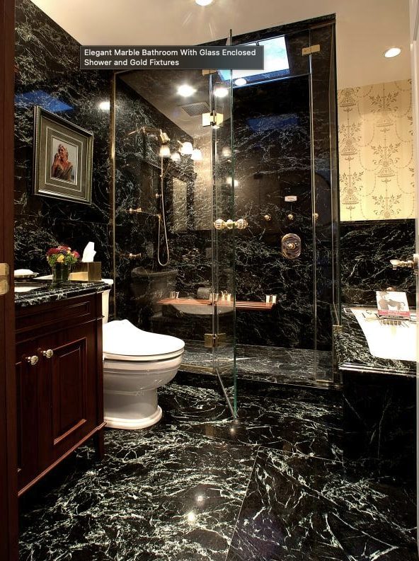 Black Marble Shower Tile