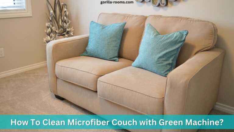 Clean Microfiber Couch with Green Machine